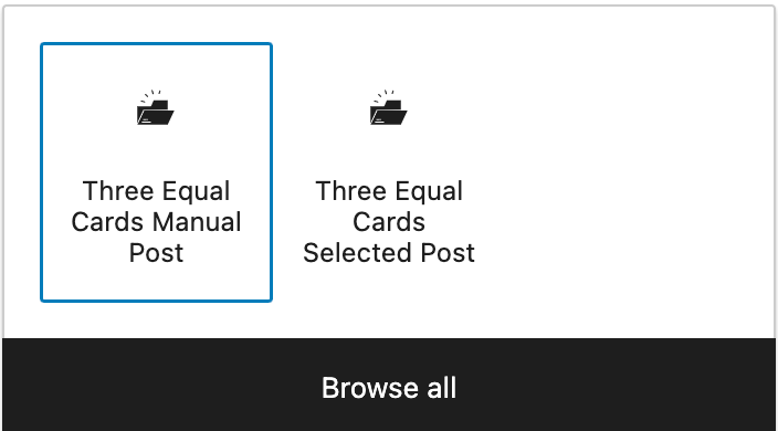 Three Equal Cards post options